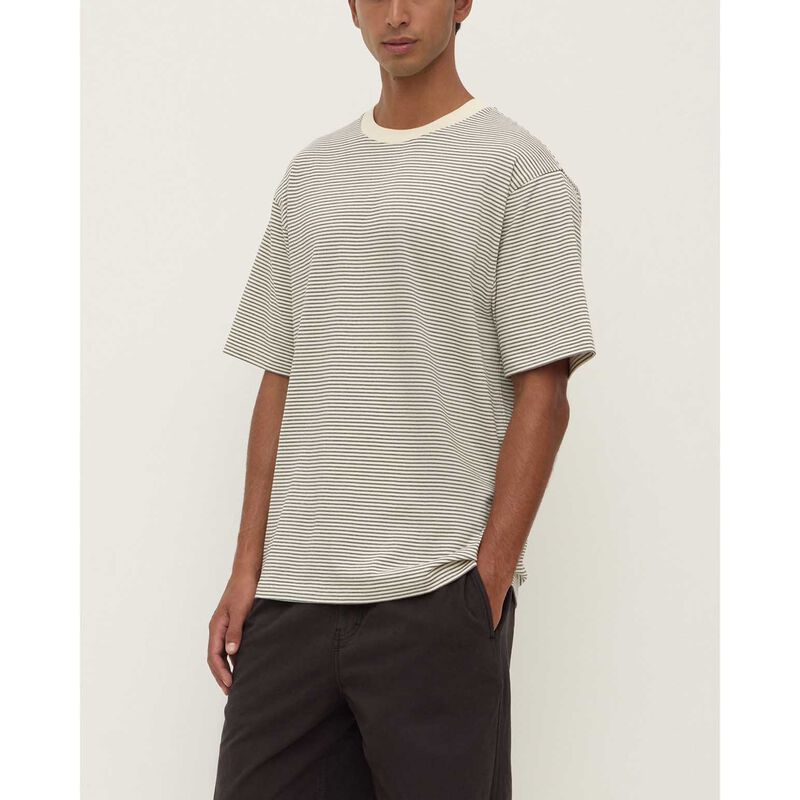 Assembly Label Malone Stripe Short Sleeve Tee Black/Cream image number 2